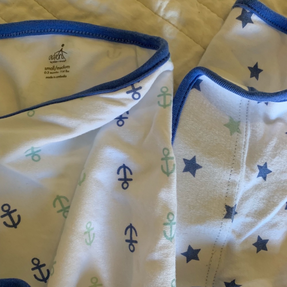 Aden zip and Velcro swaddles small/medium